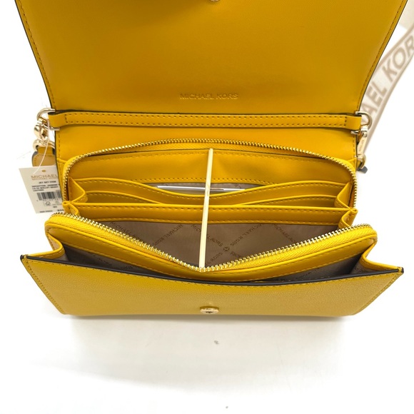 Michael Kors Large Zip Around Wallet Xbody Bag Leather - Picture 6 of 10